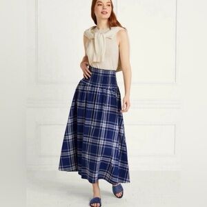 Hill House Delphine Nap Skirt - Navy Plaid